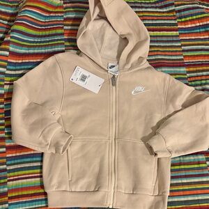 Nike Kids Beige Zip-Up Hoodie seven large 6–7 years old brand new zip up hoodie